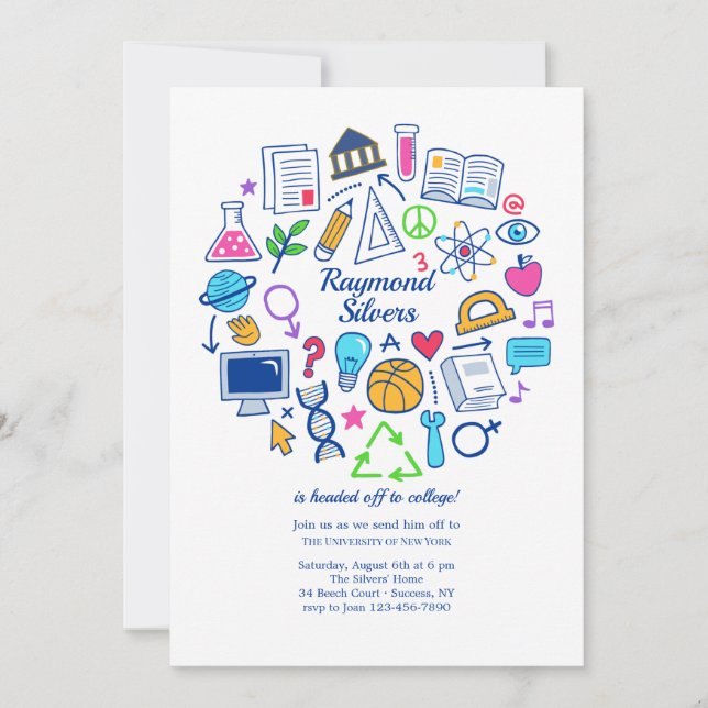 Avskedsparty på college inbjudningar (Framsida)
