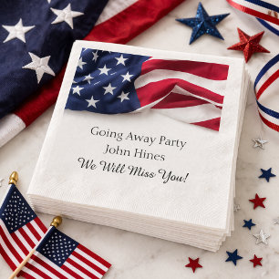Avskedsparty USA Flagga Militär Avskedsfest Pappersservett