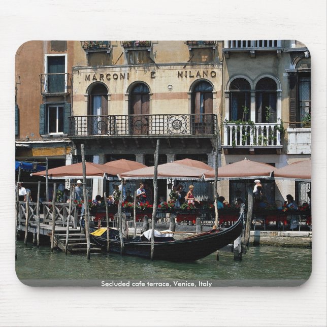 Avskild cafeterrass, Venedig, italien Musmatta (Framsidan)