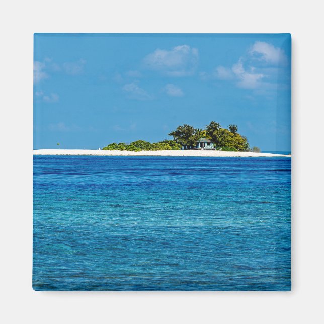 Avskild Maldiverna-ö med hav och kust Magnet (Framsidan)