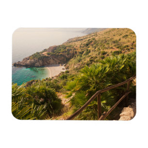 Avskild strand i den Lo zingaroen, Sicily Magnet