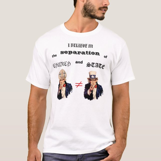Avskiljandet av kyrkan och påstår tee shirt (Framsida)