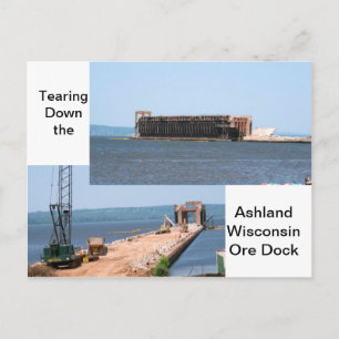 Avskjutning av Ashland Wisconsin Ore Dock Vykort