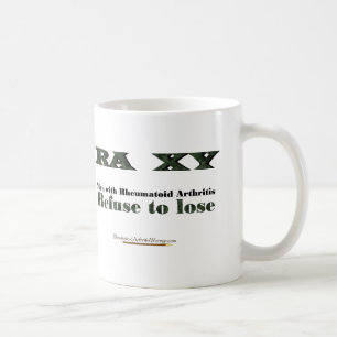 Avskräden att förlora den rheumatoid artritmugge kaffemugg