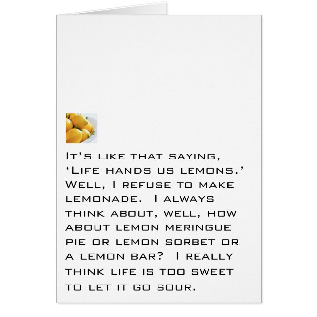 Avskräden att göra Lemonade OBS Kort (Framsidan)
