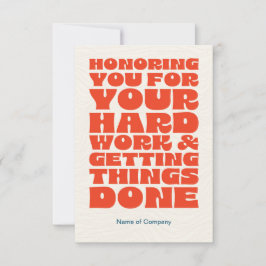 Avskrivningskort för medarbetarpersonalens Tack