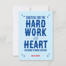 Avskrivningskort för medarbetarpersonalens Tack