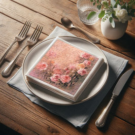 Avskrivningssida för blommigt Antique Handwrite Pappersservett