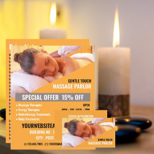 Avslående massage, massageterapi visitkort