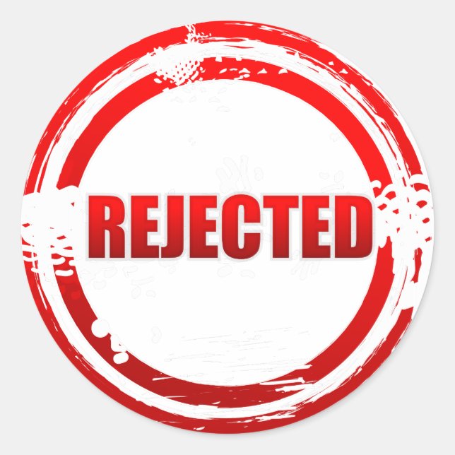 Avslagen Runt Klistermärke (Framsida)