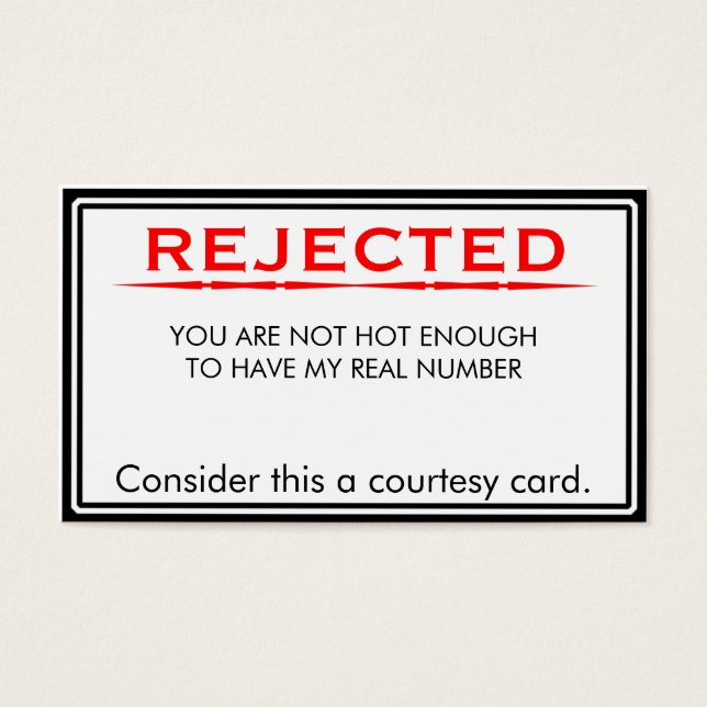 Avslagen Visitkort (Framsidan)