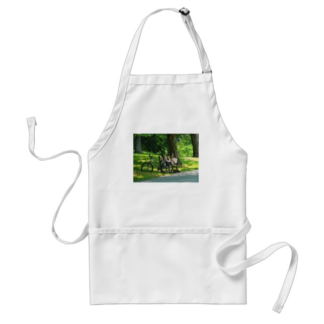 Avslappa efter riden förkläde (Framsidan)