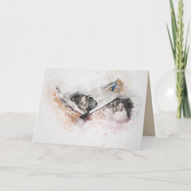 Avslappande katter hälsningskort kort (Framsida)