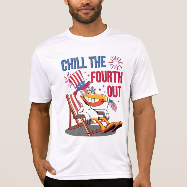 Avslappna Fjärde Ut Fågel Självständig Dag Rolig P T Shirt (Framsida)