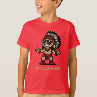 avslappna man tecknad serie t shirt