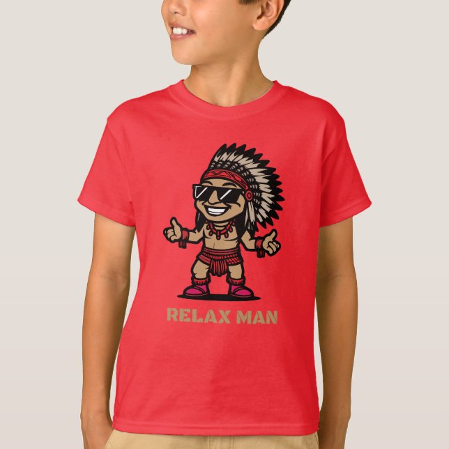 avslappna man tecknad serie  t shirt (Framsida)