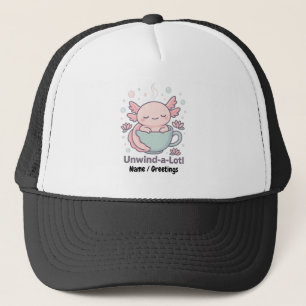 Avslappna-mycket Söt Axolotl i tekopp Kawaii Avsla Keps