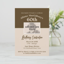 Avslappnad 60:e födelsedagsinbjudan med Photo - Br Inbjudningar