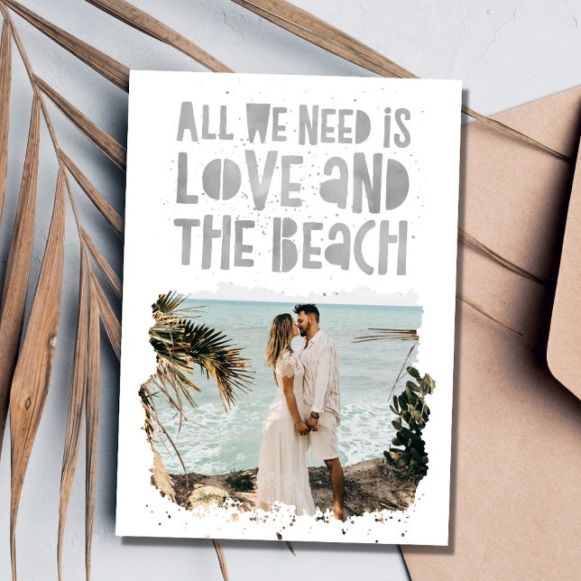 Avslappnad Beach Destinationsbröllop Spara datum Spara Datumet (Casual Beach Destination Wedding Save the Date)