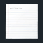 Avslappnad Binder Papper för att göra lista   Namn Anteckningsblock<br><div class="desc">Den här utformningen av anteckningsblocket för personlig av roligt har en binder-papper bakgrund med rustisk svartfärgad skrivskrivartext. Underbar som en personlig att göra lista men kan redigeras för att bara ha en fras också. Det här anteckningsblocket gör också en underbar gåva till för barn,  mammor och morföräldrar!</div>