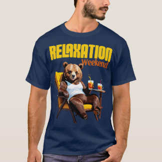 avslappnad björn helgstämning t shirt