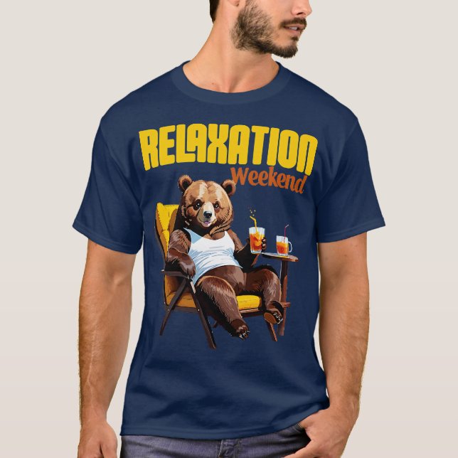 avslappnad björn helgstämning t shirt (Framsida)