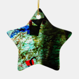 Avslappnad blå textur ornament stjärna, Lysande lu