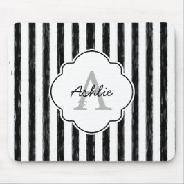 Avslappnad Black Payed Rand Monogram och Namn Musmatta