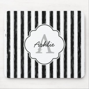 Avslappnad Black Payed Rand Monogram och Namn Musmatta