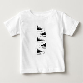 Avslappnad Black Sneakers Baby T-Shirt