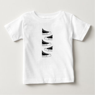 Avslappnad Black Sneakers Baby T-Shirt