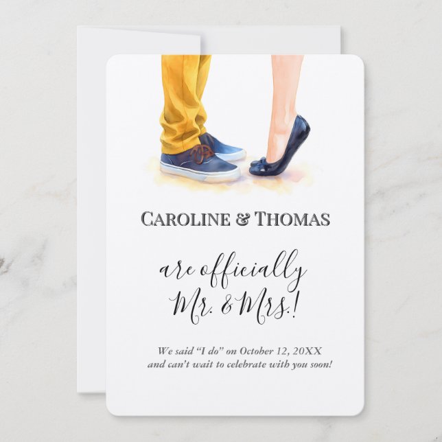 Avslappnad Bröllop-meddelande - illustration Inbjudningar (Framsida)