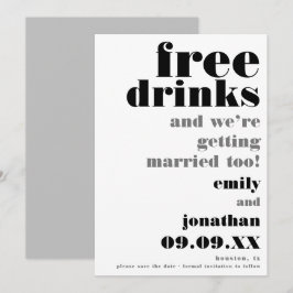 Avslappnad Bröllop spara datum för fritt dricksvat Datumet