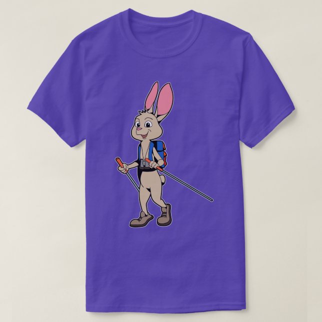 Avslappnad Bunny Hikes Hiking T Shirt (Design framsida)