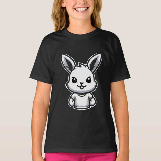 Avslappnad Bunny Skutt T-Shirt (Framsida)