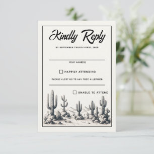 Avslappnad Cactus Bröllop OSA Kort