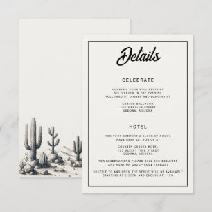 Avslappnad Cactus Bröllop Tilläggskort