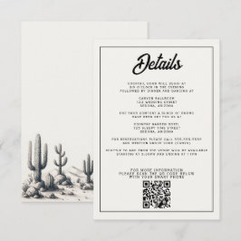 Avslappnad Cactus Bröllop Tilläggskort