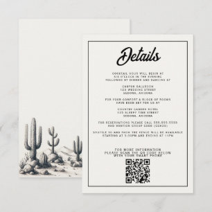 Avslappnad Cactus Bröllop Tilläggskort