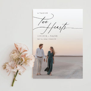 Avslappnad Calligraphy-budgetfoto Bröllop Inbjudningar