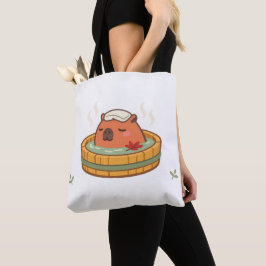 Avslappnad Capybara Onsen Varmkälla Totebag Tygkasse