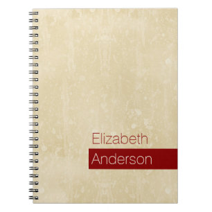 Avslappnad Chic Beige och Red Simple Grunge med Na Anteckningsbok Med Spiral