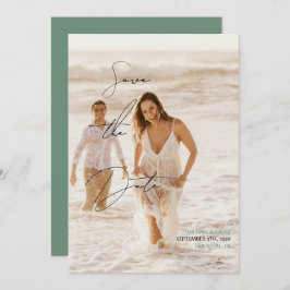 Avslappnad Chic Handskrift Stil Spara datum för Inbjudningar