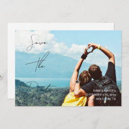 Avslappnad Chic Handskrift Stil Spara datumkortet Inbjudningar