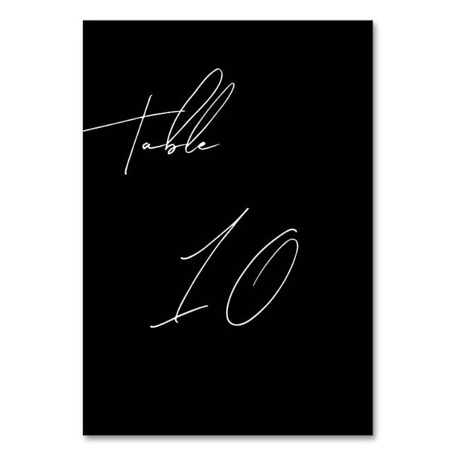 Avslappnad Chic Handwrite Stil Bröllop Bordsnummer (Framsidan)