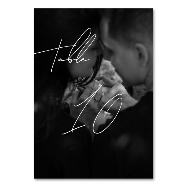 Avslappnad Chic Handwrite Stil Bröllop Bordsnummer (Framsidan)