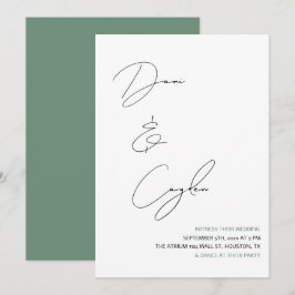 Avslappnad Chic Handwrite Stil Bröllop Inbjudningar