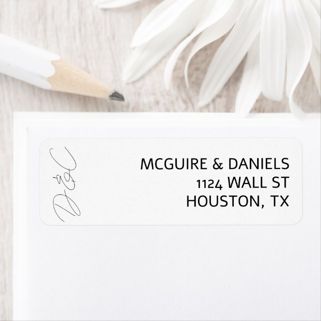 AVSLAPPNAD CHIC HANTERING AV WEDDING-INBJUDAN STIL RETURADRESS ETIKETT (Insitu)