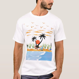 Avslappnad & Chill Sommar Paradis Design T Shirt