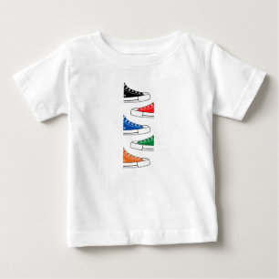 Avslappnad Colorful Sneakers Baby T-Shirt